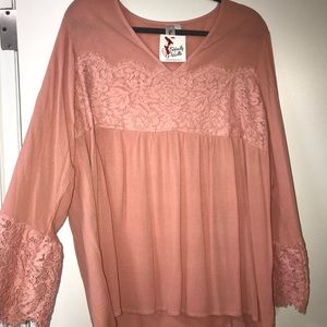 Peachy Top with Embellished detail